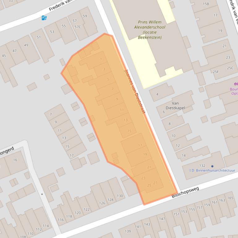 Kaart van postcodegebied 3817AC.