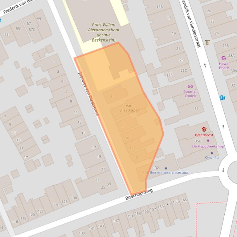 Kaart van postcodegebied 3817AD.