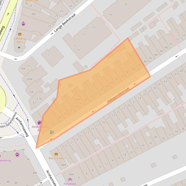 Kaart van postcodegebied 3817AT.