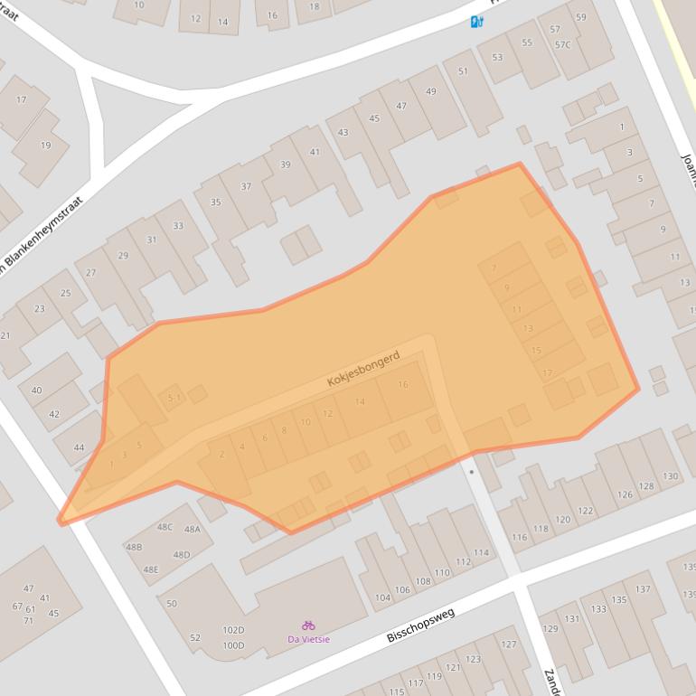 Kaart van postcodegebied 3817AZ.