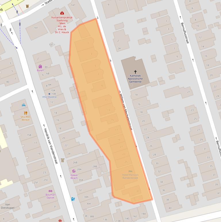 Kaart van postcodegebied 3817BB.