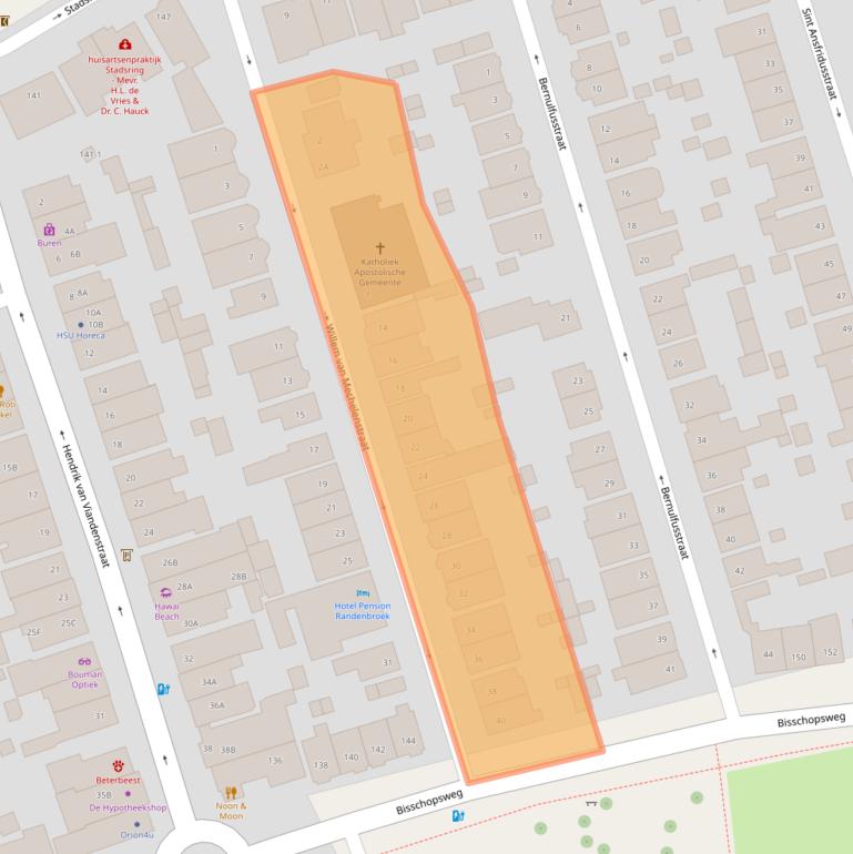 Kaart van postcodegebied 3817BC.