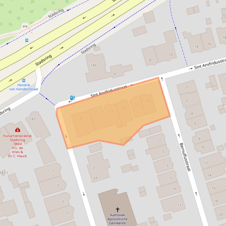 Kaart van postcodegebied 3817BD.