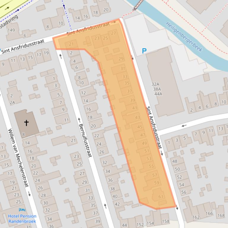 Kaart van postcodegebied 3817BE.