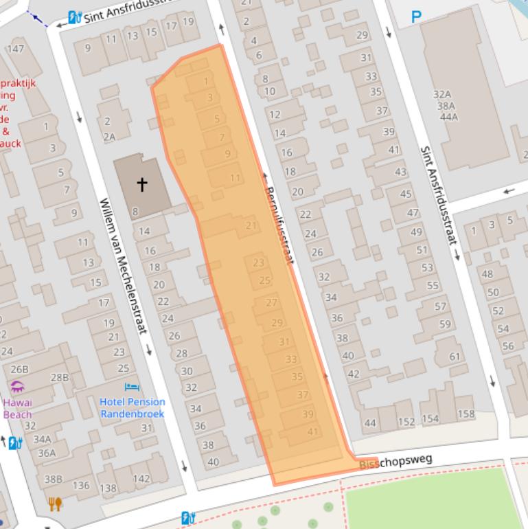 Kaart van postcodegebied 3817BK.