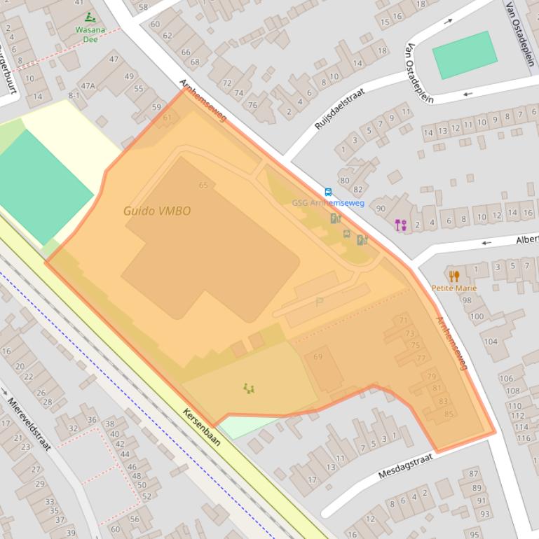 Kaart van postcodegebied 3817CB.