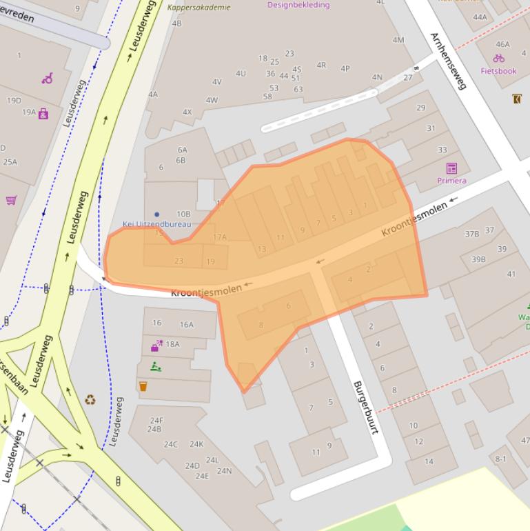 Kaart van postcodegebied 3817CZ.