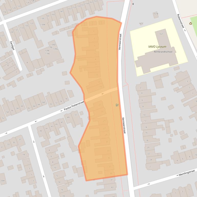 Kaart van postcodegebied 3817DA.