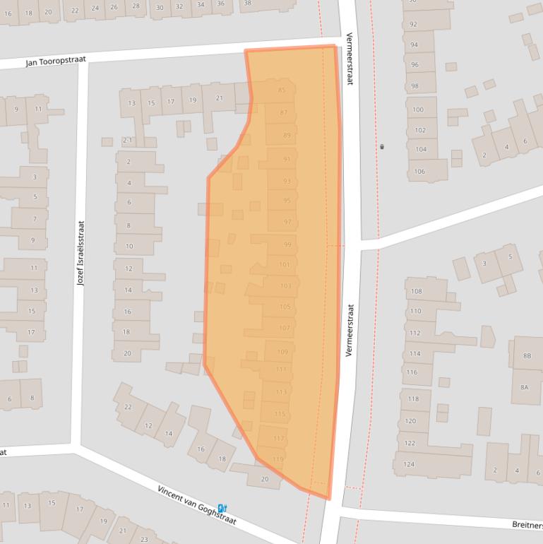 Kaart van postcodegebied 3817DC.