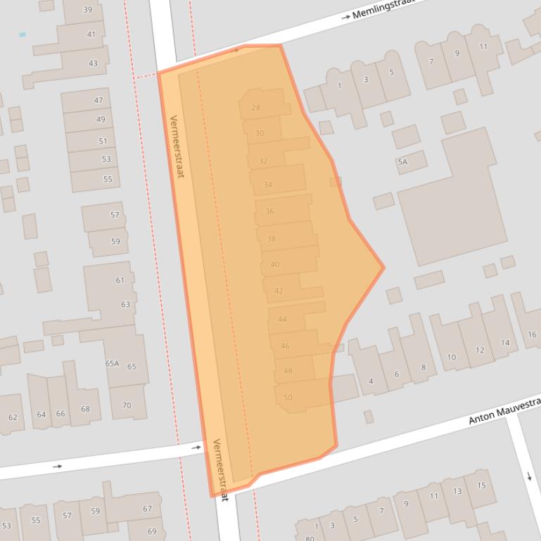 Kaart van postcodegebied 3817DG.