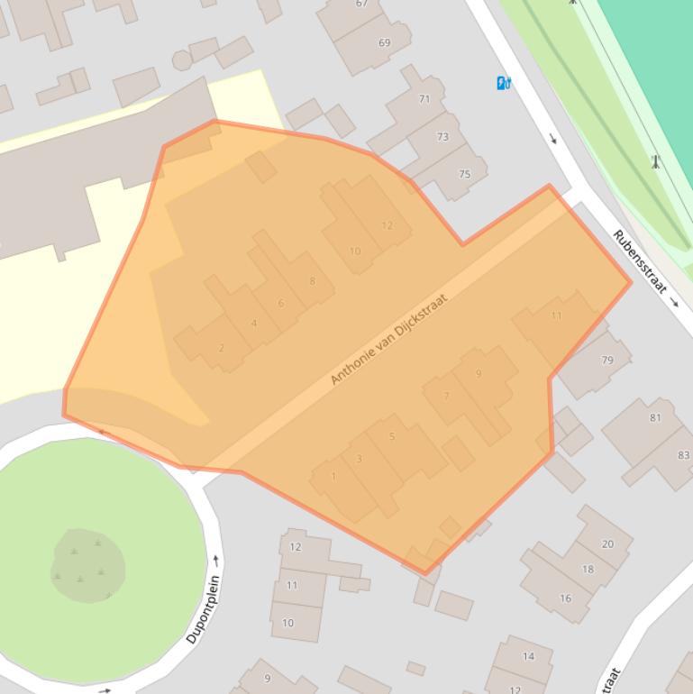 Kaart van postcodegebied 3817DW.