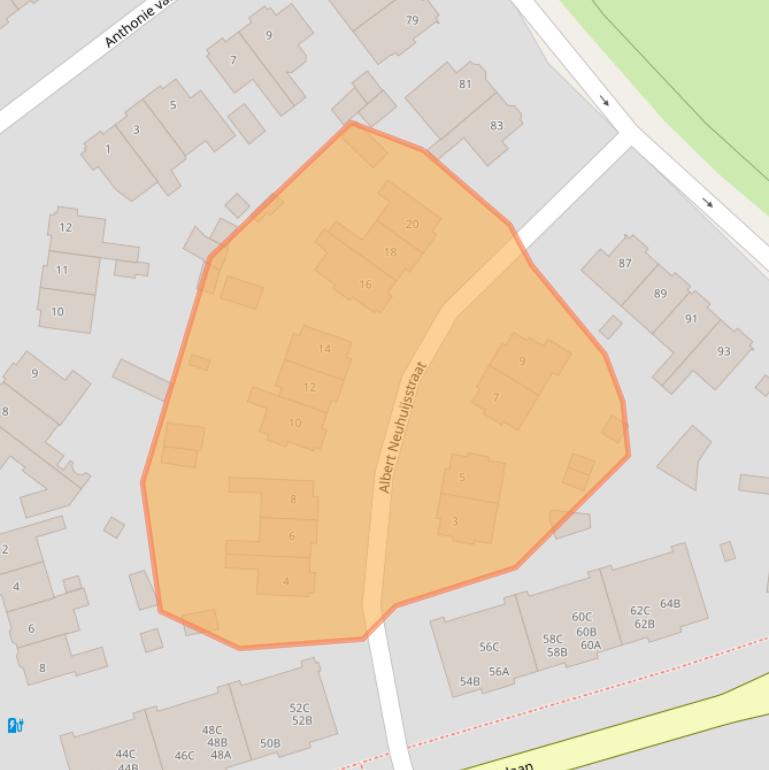 Kaart van postcodegebied 3817EC.