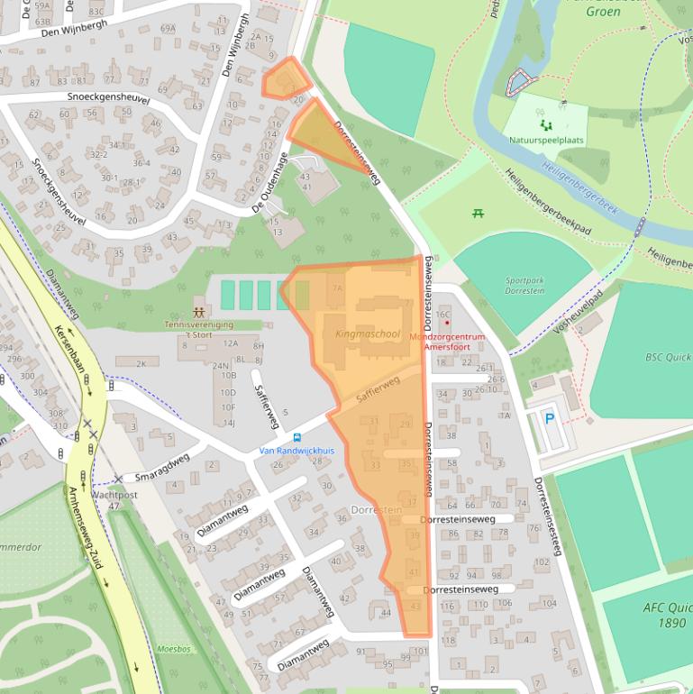 Kaart van postcodegebied 3817GA.