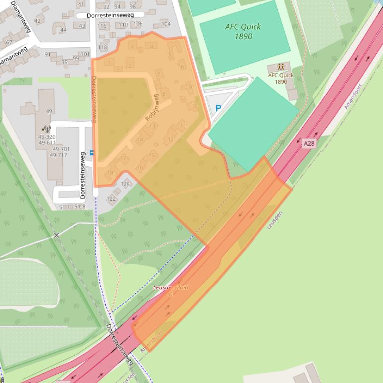 Kaart van postcodegebied 3817GE.