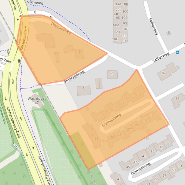 Kaart van postcodegebied 3817GG.