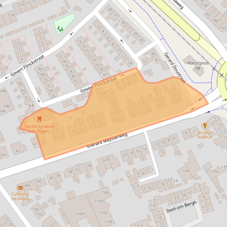 Kaart van postcodegebied 3817HA.