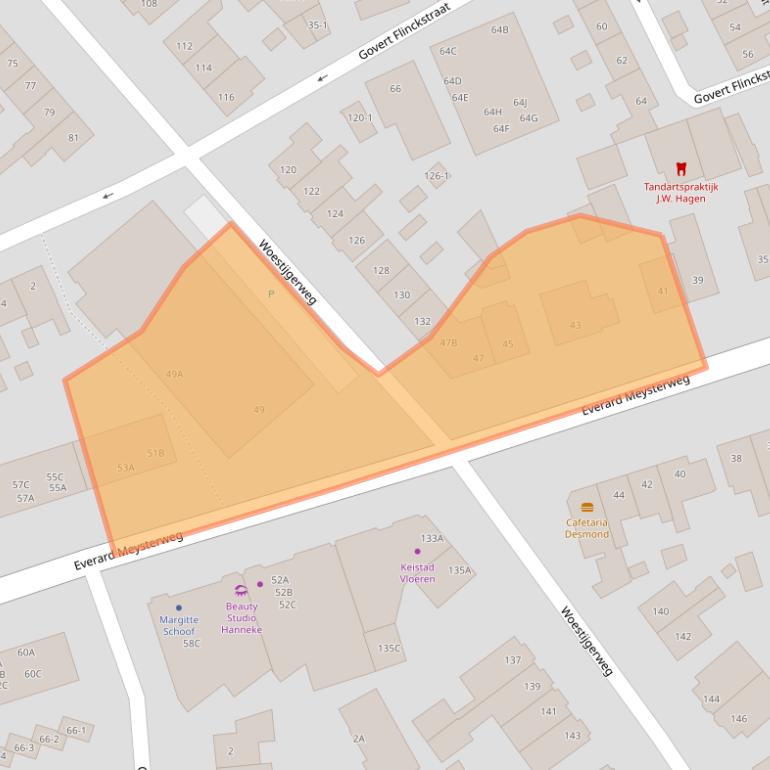 Kaart van postcodegebied 3817HB.