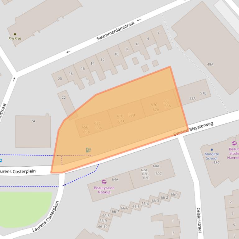 Kaart van postcodegebied 3817HC.