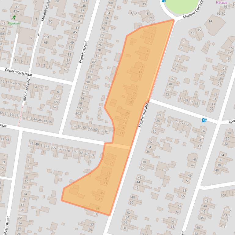 Kaart van postcodegebied 3817JA.