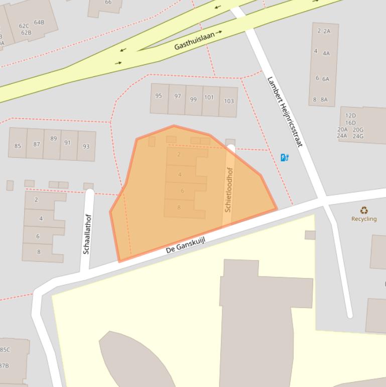 Kaart van postcodegebied 3817LG.