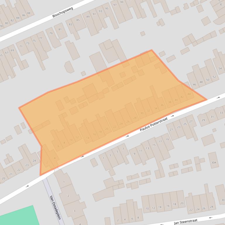 Kaart van postcodegebied 3817PC.