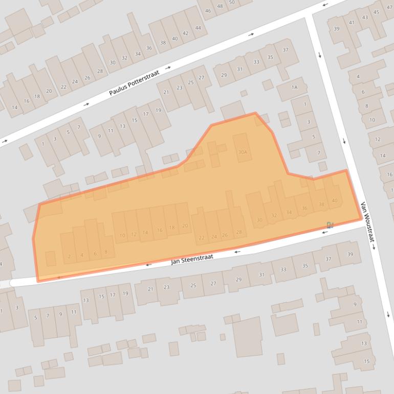 Kaart van postcodegebied 3817PJ.