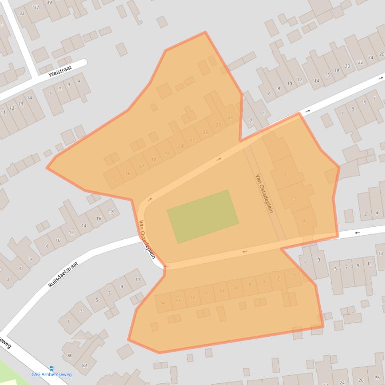 Kaart van postcodegebied 3817PK.