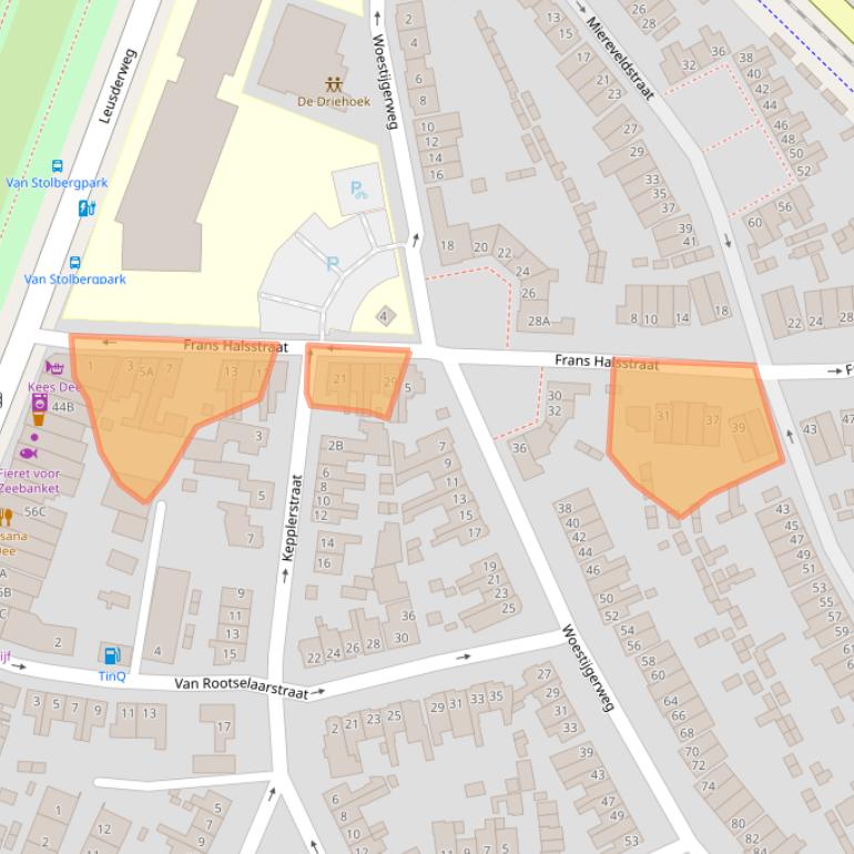 Kaart van postcodegebied 3817RH.