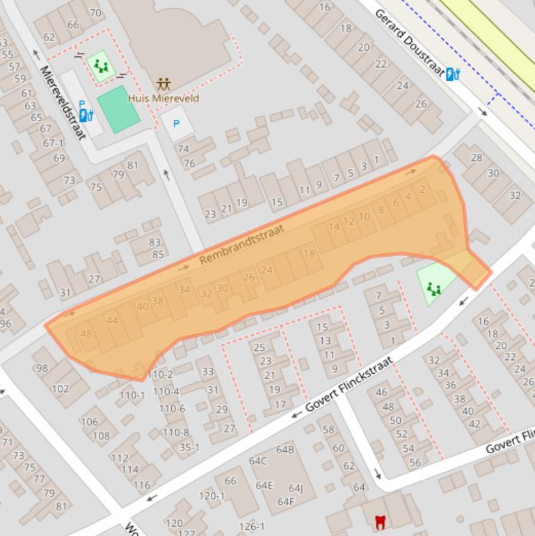 Kaart van postcodegebied 3817RV.