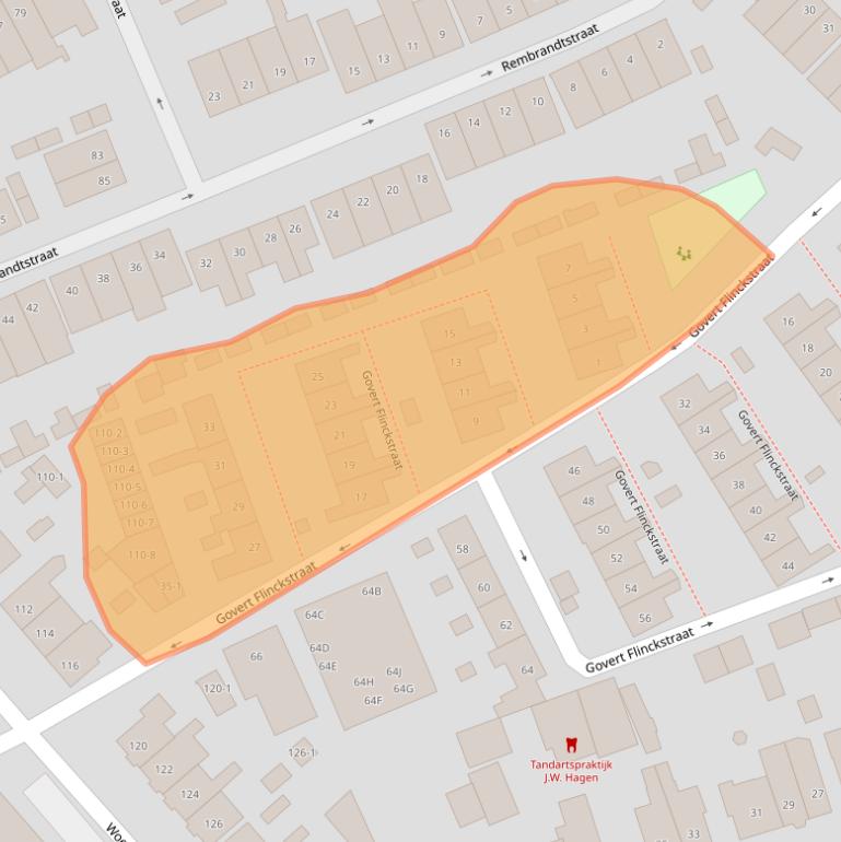 Kaart van postcodegebied 3817RW.