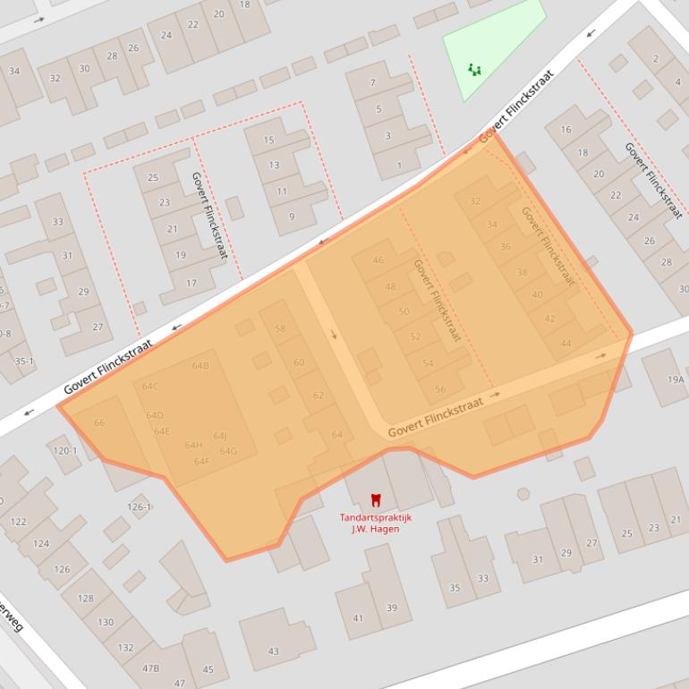 Kaart van postcodegebied 3817RZ.