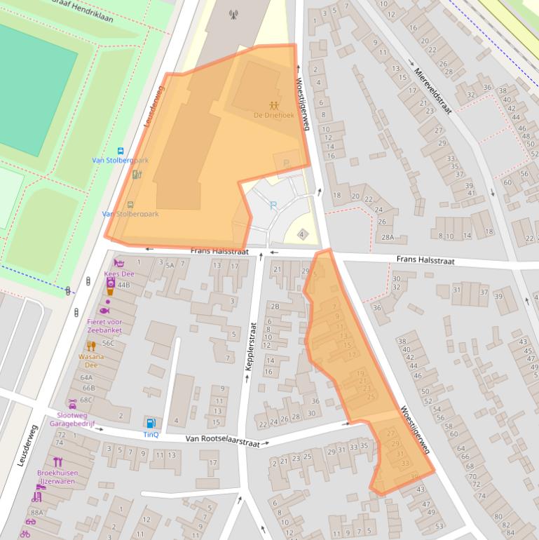 Kaart van postcodegebied 3817SB.