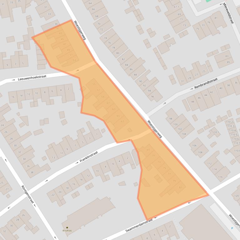 Kaart van postcodegebied 3817SC.