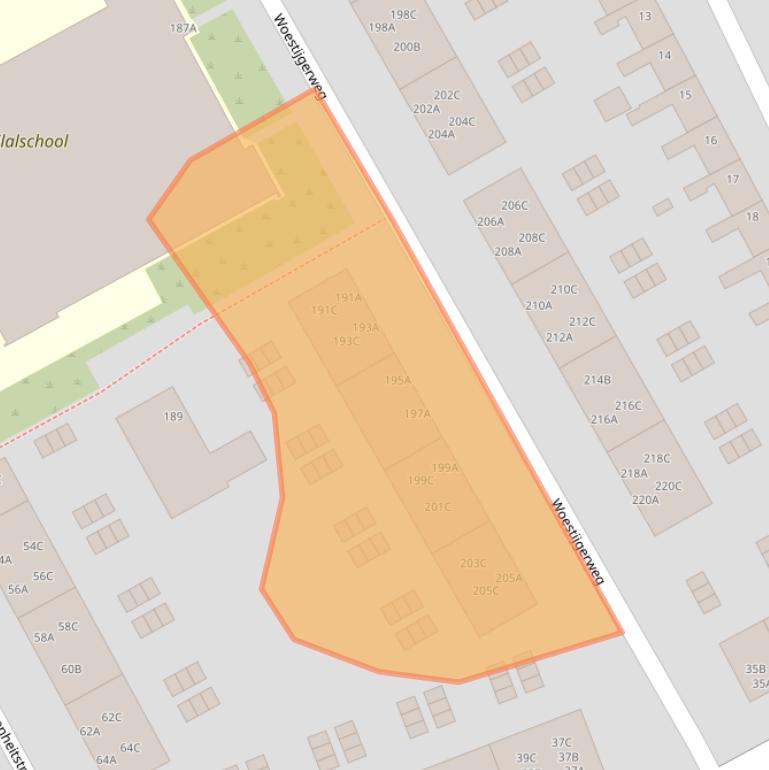 Kaart van postcodegebied 3817SJ.