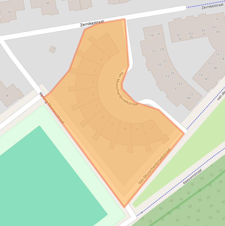 Kaart van postcodegebied 3817SW.