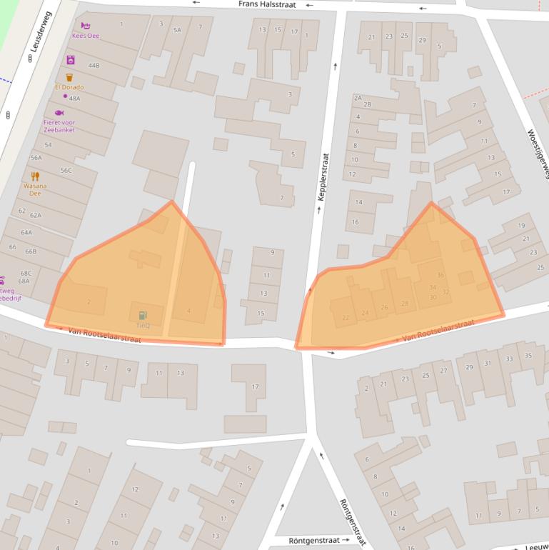 Kaart van postcodegebied 3817TC.