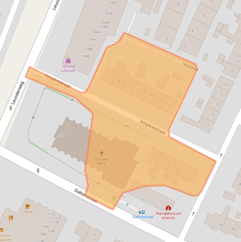 Kaart van postcodegebied 3817TH.