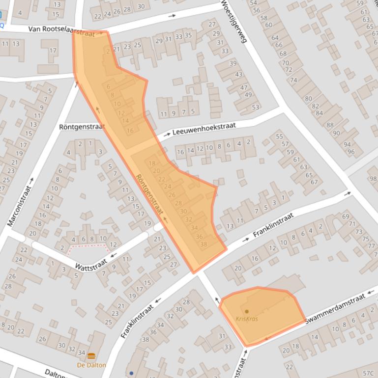 Kaart van postcodegebied 3817TL.