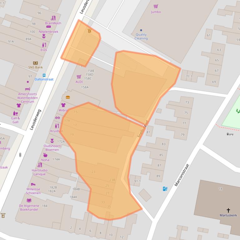 Kaart van postcodegebied 3817TN.