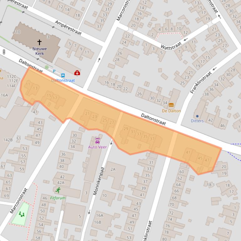 Kaart van postcodegebied 3817VA.