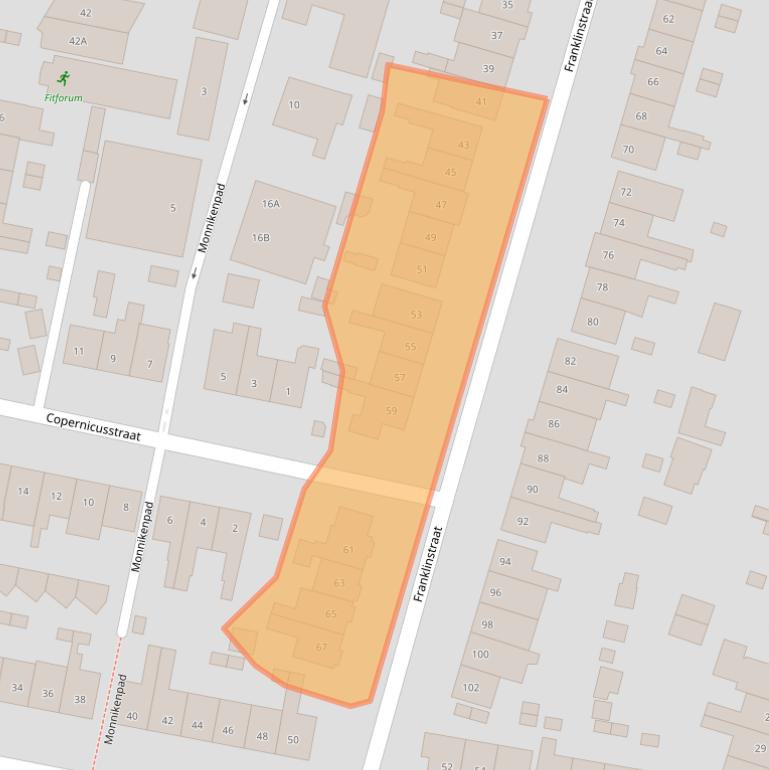 Kaart van postcodegebied 3817VD.