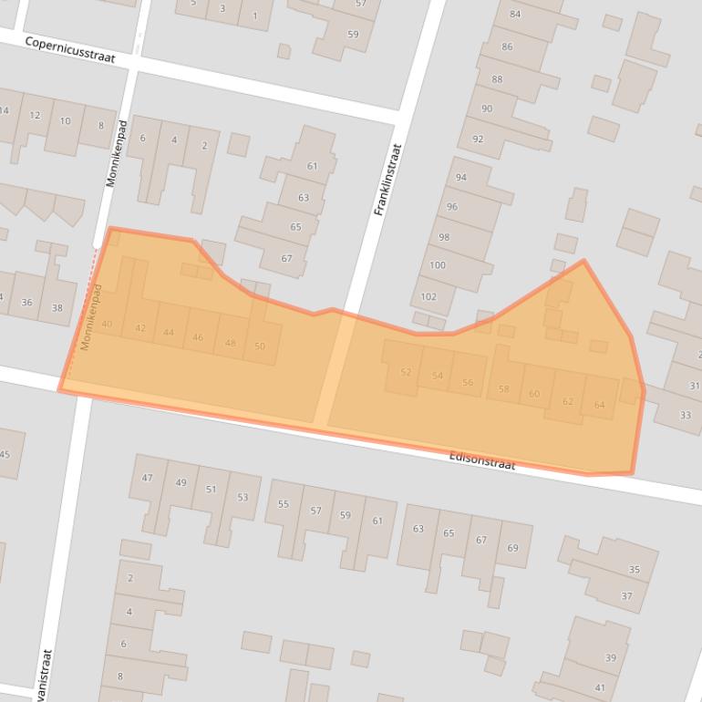 Kaart van postcodegebied 3817VP.