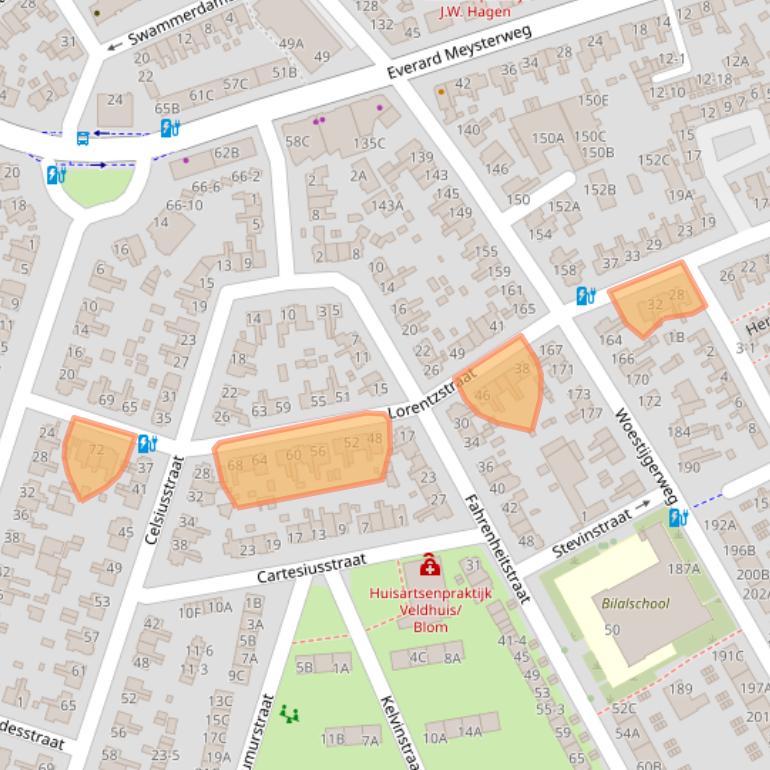 Kaart van postcodegebied 3817XM.