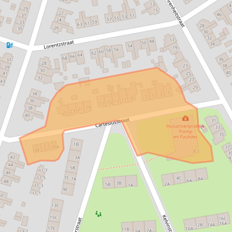 Kaart van postcodegebied 3817XP.