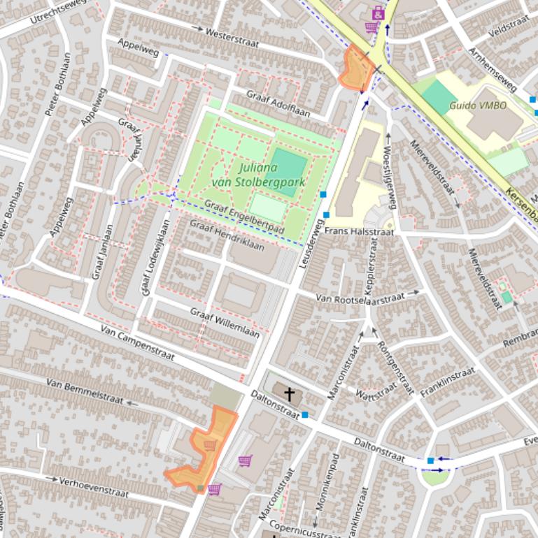 Kaart van postcodegebied 3818AA.