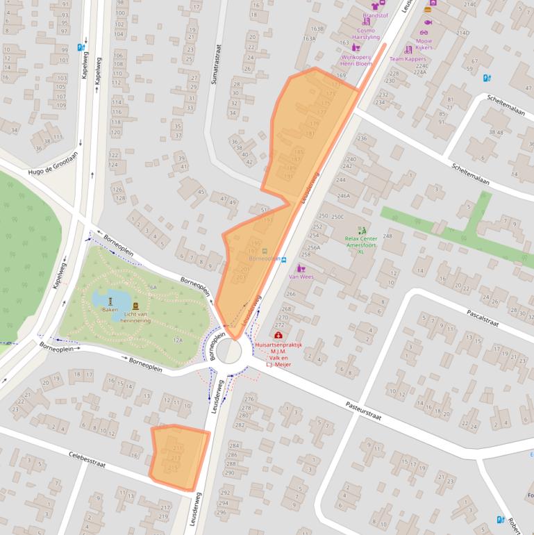 Kaart van postcodegebied 3818AD.