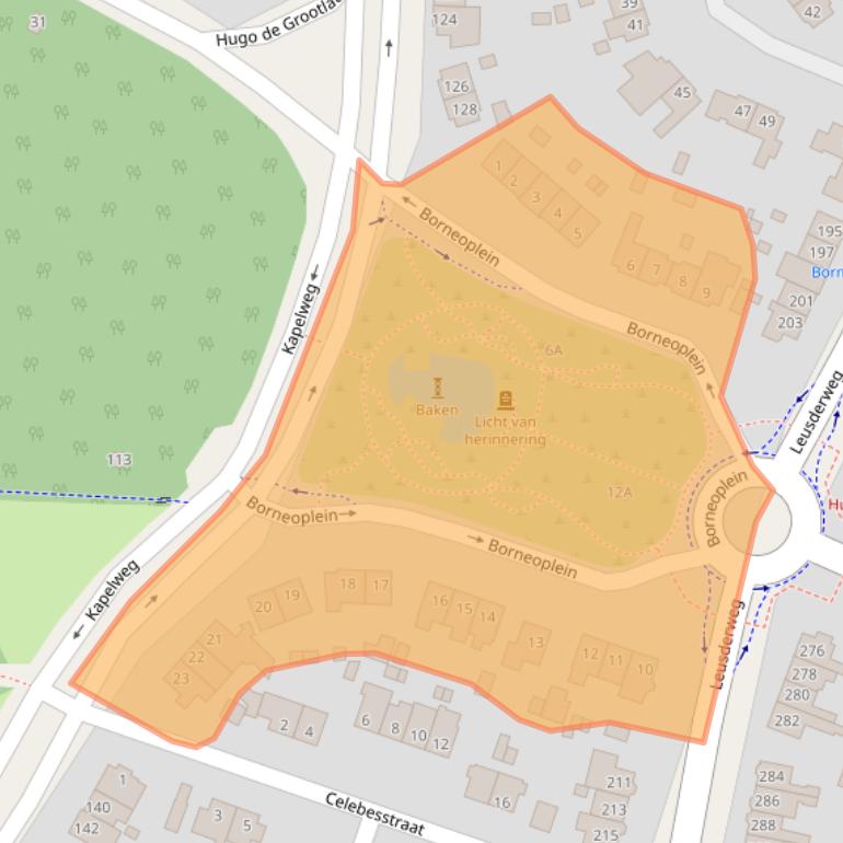 Kaart van postcodegebied 3818AH.