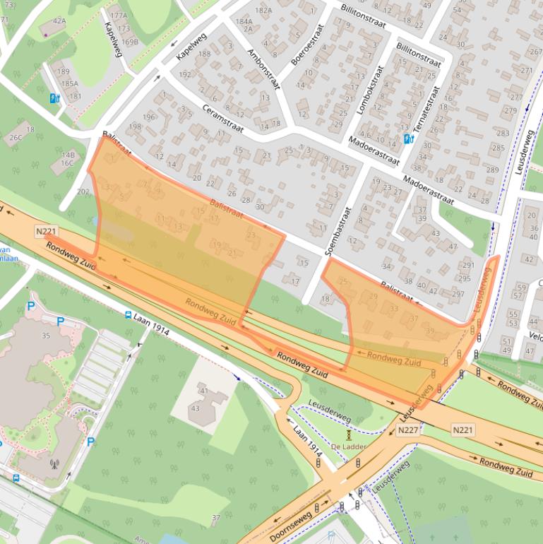 Kaart van postcodegebied 3818AJ.
