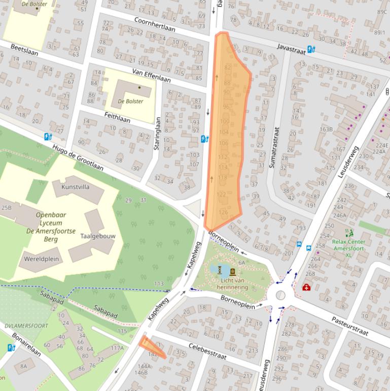 Kaart van postcodegebied 3818BS.