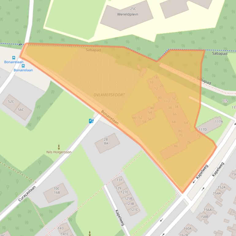 Kaart van postcodegebied 3818BZ.